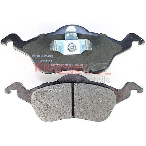 Bremsbelagsatz, Scheibenbremse METZGER 1170038 f&uuml;r FORD, Vorderachse