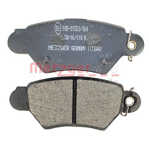 Bremsbelagsatz, Scheibenbremse METZGER 1170042 f&uuml;r OPEL, Hinterachse