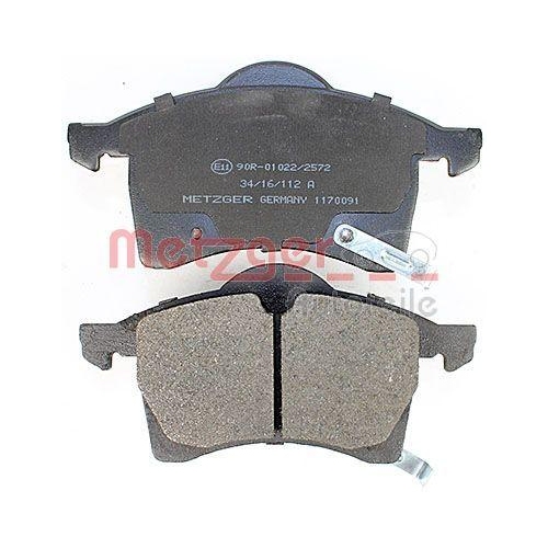 Bremsbelagsatz, Scheibenbremse METZGER 1170091 f&uuml;r OPEL, Vorderachse