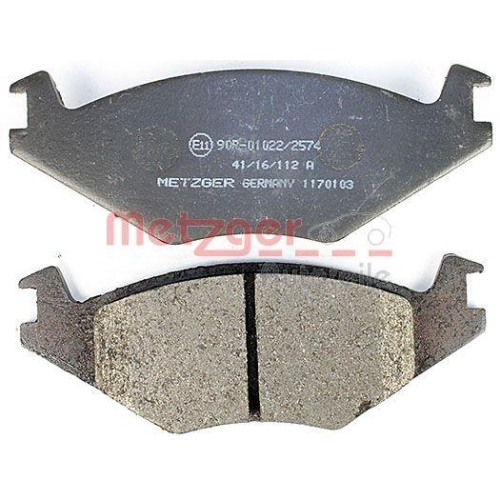 Bremsbelagsatz, Scheibenbremse METZGER 1170103 f&uuml;r VAG, Vorderachse