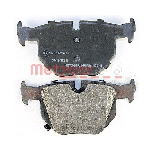 Bremsbelagsatz, Scheibenbremse METZGER 1170105 f&uuml;r BMW, Hinterachse