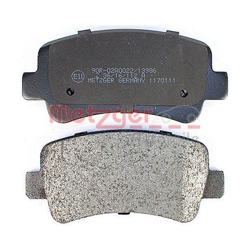Bremsbelagsatz, Scheibenbremse METZGER 1170111 GREENPARTS f&uuml;r NISSAN OPEL