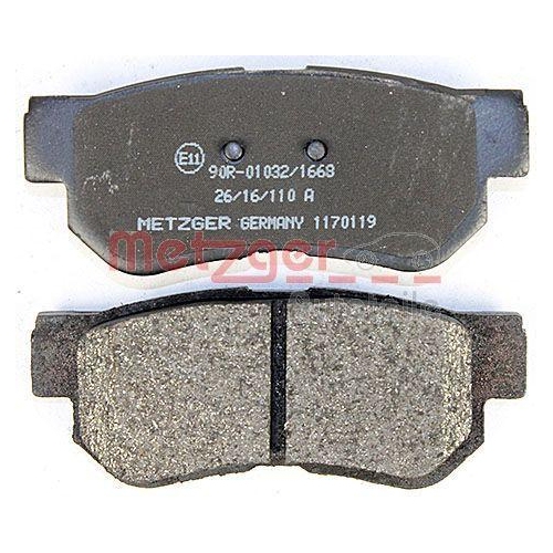 Bremsbelagsatz, Scheibenbremse METZGER 1170119 f&uuml;r HYUNDAI, Hinterachse
