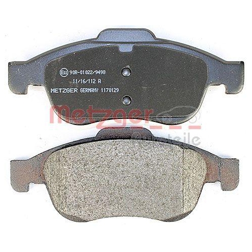 Bremsbelagsatz, Scheibenbremse METZGER 1170129 GREENPARTS f&uuml;r CITRO&Euml;N PEUGEOT