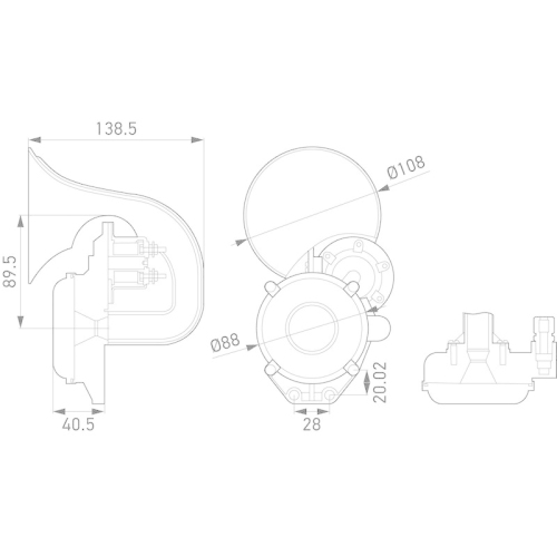 HELLA Fanfare 3PA 013 410-011 f&uuml;r