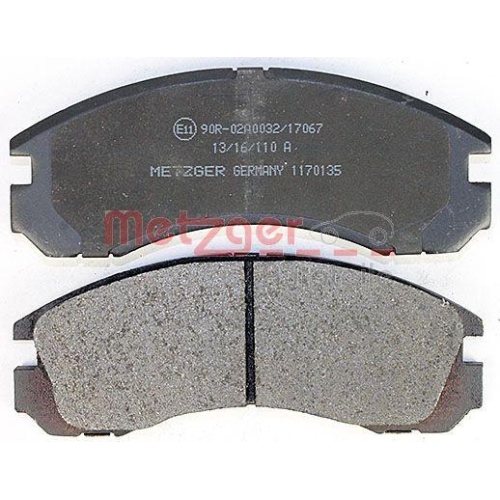 Bremsbelagsatz, Scheibenbremse METZGER 1170135 GREENPARTS f&uuml;r MITSUBISHI