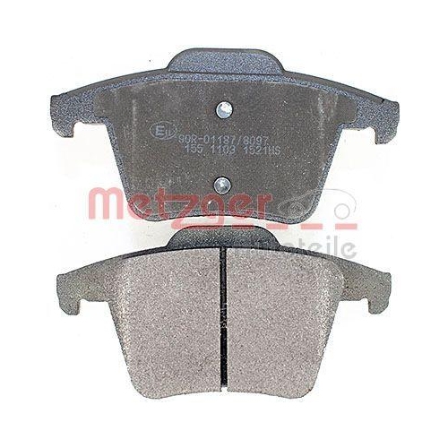 Bremsbelagsatz, Scheibenbremse METZGER 1170142 f&uuml;r VOLVO, Hinterachse