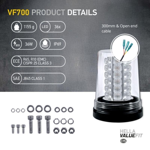 HELLA Blitz-Kennleuchte 2XD 357 958-121 f&uuml;r