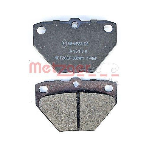 Bremsbelagsatz, Scheibenbremse METZGER 1170160 GREENPARTS f&uuml;r TOYOTA