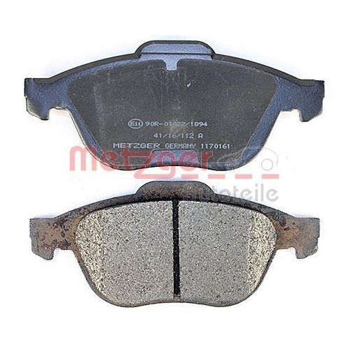 Bremsbelagsatz, Scheibenbremse METZGER 1170161 f&uuml;r RENAULT, Vorderachse