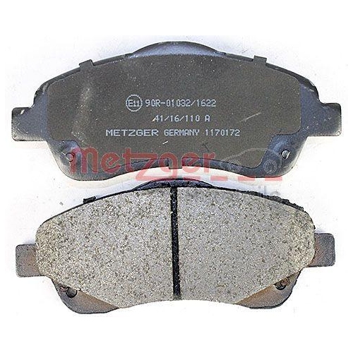 Bremsbelagsatz, Scheibenbremse METZGER 1170172 f&uuml;r TOYOTA, Vorderachse