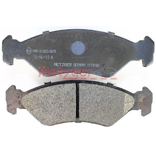 Bremsbelagsatz, Scheibenbremse METZGER 1170182 f&uuml;r FORD MAZDA OPEL, Vorderachse