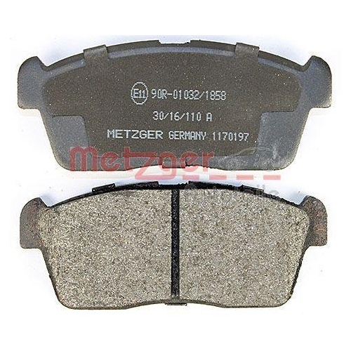 Bremsbelagsatz, Scheibenbremse METZGER 1170197 f&uuml;r DAIHATSU SUZUKI, Vorderachse