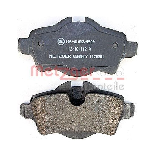 Bremsbelagsatz, Scheibenbremse METZGER 1170201 f&uuml;r MINI, Hinterachse