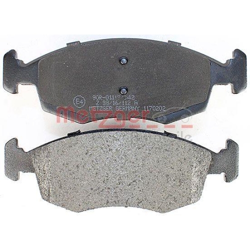Bremsbelagsatz, Scheibenbremse METZGER 1170202 f&uuml;r FIAT, Vorderachse