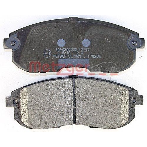 Bremsbelagsatz, Scheibenbremse METZGER 1170208 f&uuml;r NISSAN, Vorderachse