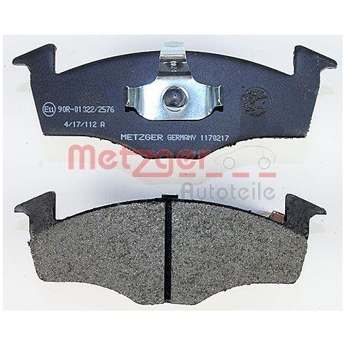 Bremsbelagsatz, Scheibenbremse METZGER 1170217 f&uuml;r VAG, Vorderachse