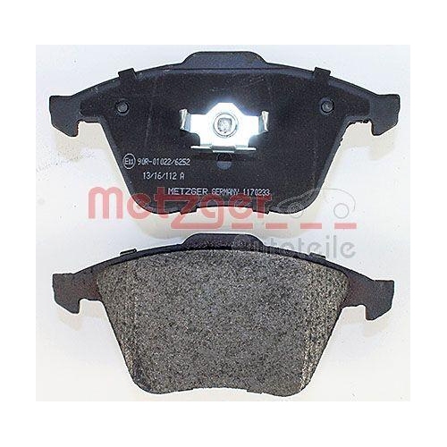 Bremsbelagsatz, Scheibenbremse METZGER 1170233 f&uuml;r SAAB VOLVO, Vorderachse
