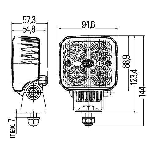 HELLA Arbeitsscheinwerfer 1GA 996 284-001 für IVECO FAUN LIEBHERR HIGER