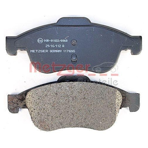 Bremsbelagsatz, Scheibenbremse METZGER 1170265 GREENPARTS f&uuml;r RENAULT