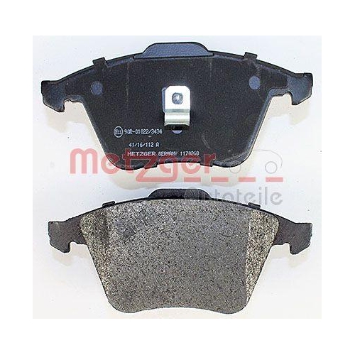 Bremsbelagsatz, Scheibenbremse METZGER 1170268 f&uuml;r VAG, Vorderachse