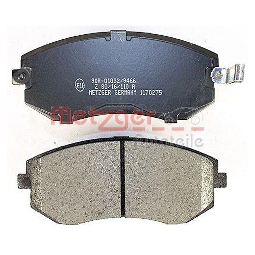 Bremsbelagsatz, Scheibenbremse METZGER 1170275 f&uuml;r SUBARU, Vorderachse