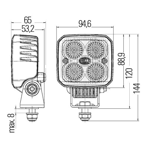 HELLA Arbeitsscheinwerfer 1GA 996 284-012 für