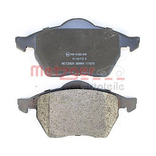 Bremsbelagsatz, Scheibenbremse METZGER 1170278 f&uuml;r FORD SEAT VW, Vorderachse