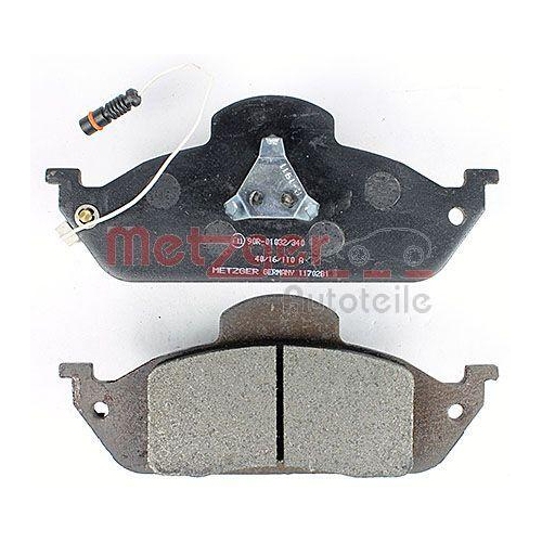 Bremsbelagsatz, Scheibenbremse METZGER 1170281 f&uuml;r MERCEDES-BENZ, Vorderachse