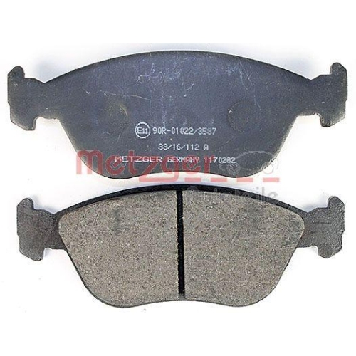 Bremsbelagsatz, Scheibenbremse METZGER 1170282 f&uuml;r VOLVO, Vorderachse