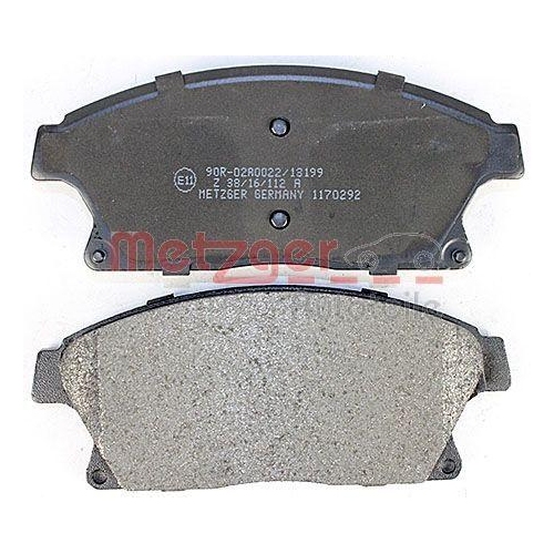 Bremsbelagsatz, Scheibenbremse METZGER 1170292 GREENPARTS f&uuml;r OPEL, Vorderachse