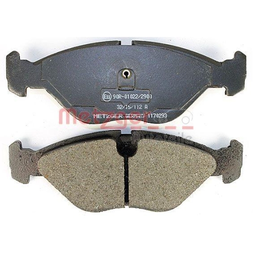 Bremsbelagsatz, Scheibenbremse METZGER 1170293 f&uuml;r SAAB, Vorderachse