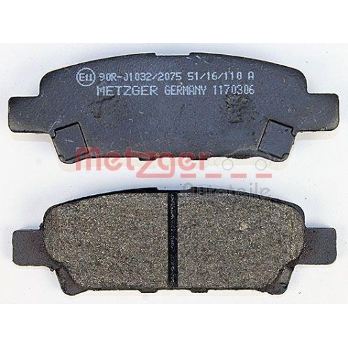Bremsbelagsatz, Scheibenbremse METZGER 1170306 f&uuml;r CITRO&Euml;N DODGE MITSUBISHI JEEP