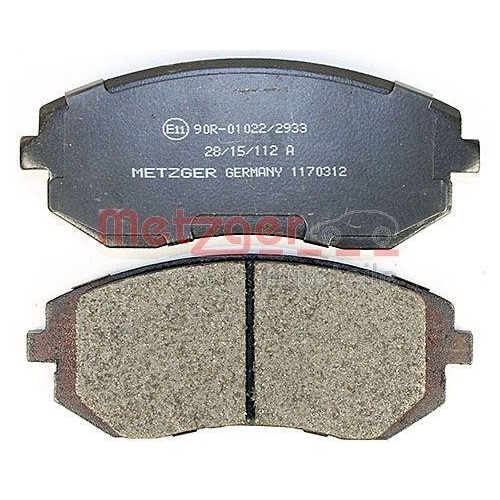 Bremsbelagsatz, Scheibenbremse METZGER 1170312 f&uuml;r SUBARU, Vorderachse