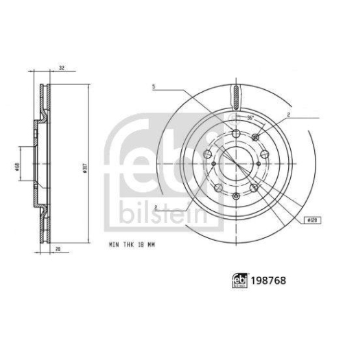 FEBI BILSTEIN 198768 2 St&uuml;ck Bremsscheiben f&uuml;r BYD, Hinterachse