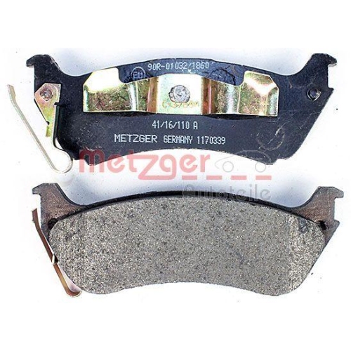 Bremsbelagsatz, Scheibenbremse METZGER 1170339 f&uuml;r MERCEDES-BENZ, Hinterachse