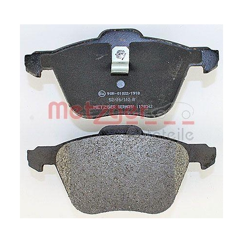 Bremsbelagsatz, Scheibenbremse METZGER 1170342 f&uuml;r FORD VAG, Vorderachse