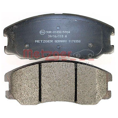 Bremsbelagsatz, Scheibenbremse METZGER 1170358 f&uuml;r OPEL, Vorderachse