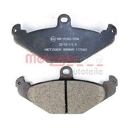 Bremsbelagsatz, Scheibenbremse METZGER 1170362 f&uuml;r RENAULT, Hinterachse