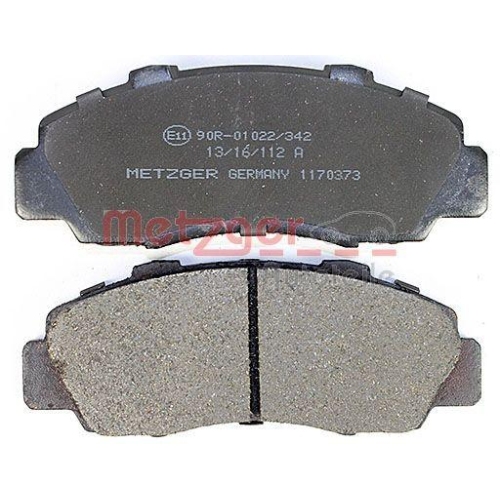 Bremsbelagsatz, Scheibenbremse METZGER 1170373 f&uuml;r HONDA ROVER, Vorderachse