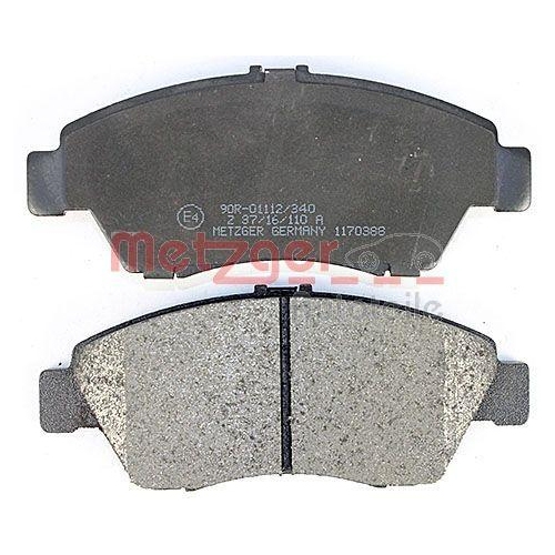 Bremsbelagsatz, Scheibenbremse METZGER 1170388 GREENPARTS f&uuml;r HONDA, Vorderachse