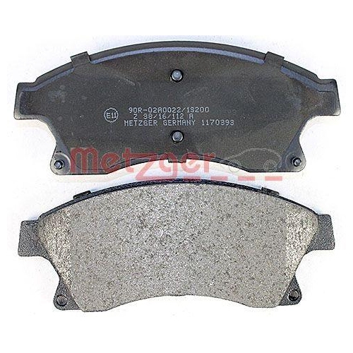 Bremsbelagsatz, Scheibenbremse METZGER 1170393 f&uuml;r OPEL, Vorderachse