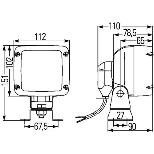 HELLA Arbeitsscheinwerfer 1GA 996 150-021 f&uuml;r VALMET