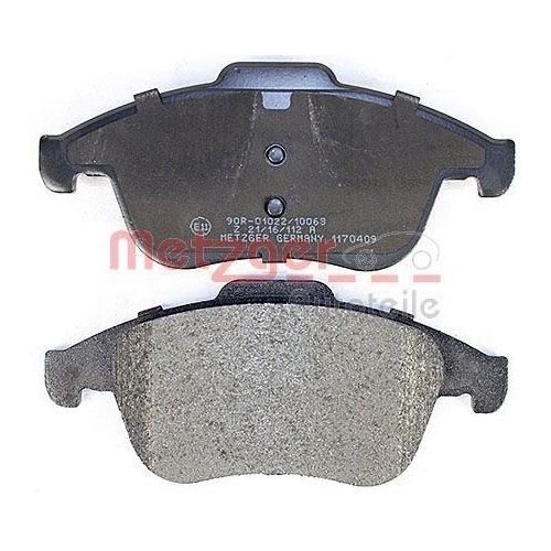 Bremsbelagsatz, Scheibenbremse METZGER 1170409 für RENAULT, Vorderachse