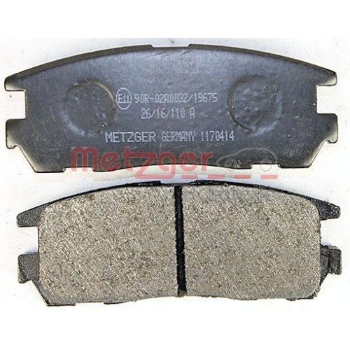 Bremsbelagsatz, Scheibenbremse METZGER 1170414 f&uuml;r OPEL, Hinterachse