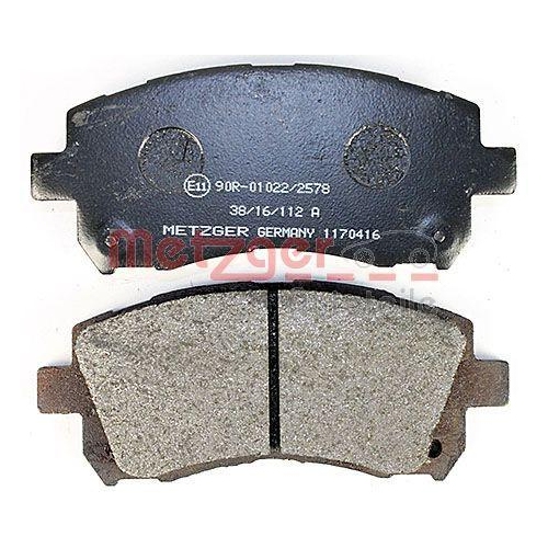 Bremsbelagsatz, Scheibenbremse METZGER 1170416 f&uuml;r SUBARU, Vorderachse