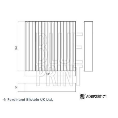 BLUE PRINT ADBP250171 Filter, Innenraumluft f&uuml;r BYD