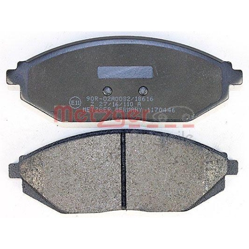 Bremsbelagsatz, Scheibenbremse METZGER 1170446 f&uuml;r CHEVROLET, Vorderachse