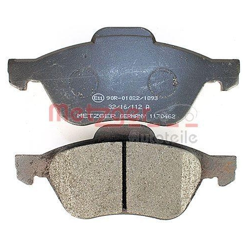 Bremsbelagsatz, Scheibenbremse METZGER 1170462 f&uuml;r RENAULT, Vorderachse