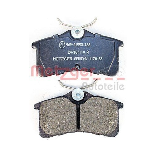 Bremsbelagsatz, Scheibenbremse METZGER 1170463 f&uuml;r TOYOTA, Hinterachse